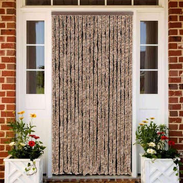 vidaXL Vliegengordijn 90x220 cm chenille beige en, Verzenden, Nieuw, Beige