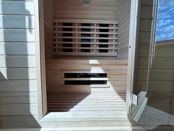 2-persoons Infrarood Sauna HC3 | Showroomdeal €1.895, Ophalen of Verzenden, Zo goed als nieuw, Infrarood, Complete sauna