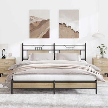 vidaXL Bedframe zonder matras hout sonoma eikenkleurig, Bruin, Verzenden, Hout, Nieuw