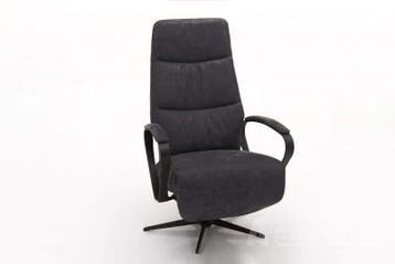 Relaxfauteuil Hitzum - relaxfauteuils - Antraciet, Nieuw, Stof