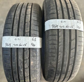 2x 205-60-16 Giti Zomer 2x 6.5mm €40 Per Band 205 60 16, Auto-onderdelen, Banden en Velgen, Ophalen, Gebruikt, 16 inch, 205 mm