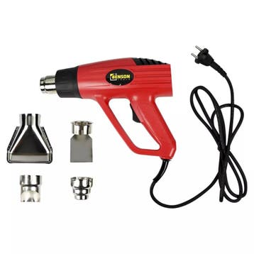 Benson Heteluchtpistool 2000 watt Rood/Zwart met 1,8 mete..., Ophalen of Verzenden, Nieuw