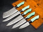 Japanese Style Kitchen Knife SET With Leather BAG Included -