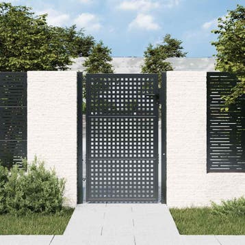 vidaXL Tuinpoort Antraciet 100x125 cm Staal, Tuin en Terras, Tuinpoorten, Verzenden, Nieuw