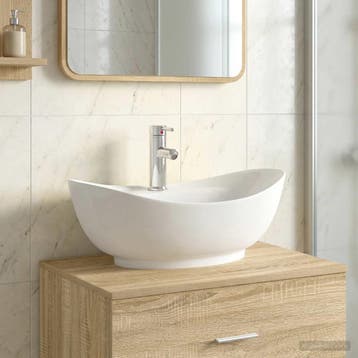 vidaXL Badkamer wastafel met kraan en afvoer Chroom 59 x 35, Verzenden, Nieuw