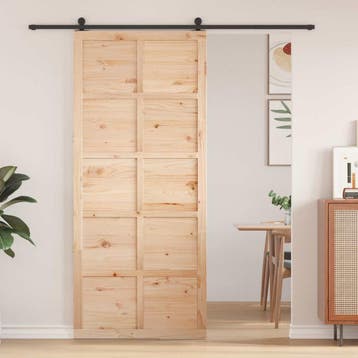 vidaXL Schuifdeur 80 x 2,5 x 208 cm Massief grenenhout, Verzenden, Nieuw