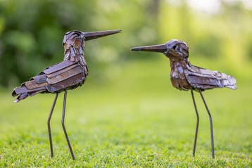 Mooievogels.nl - Steltloper van metaal, Ophalen of Verzenden, Nieuw, Dierenbeeld