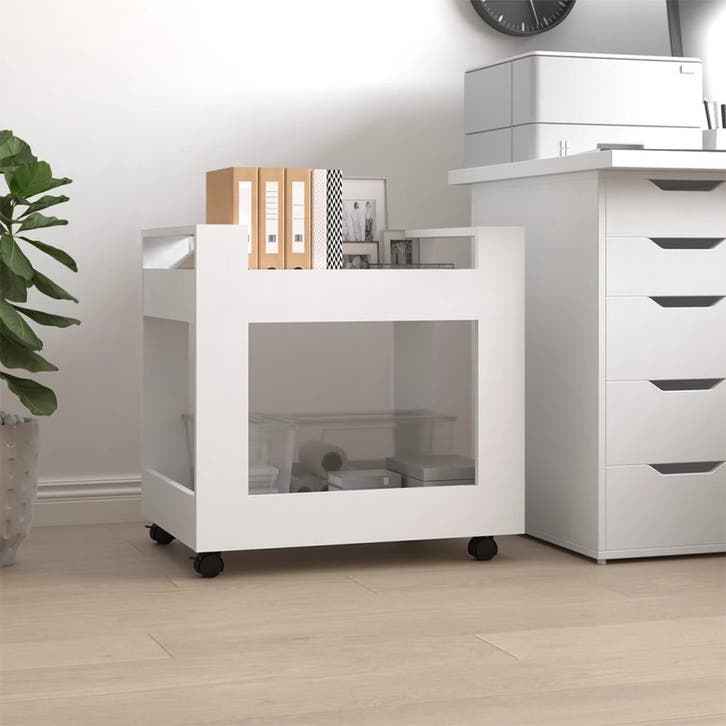 vidaXL Bureaukastje 60x45x60 cm bewerkt hout wit, Huis en Inrichting, Kasten | Ladekasten, Nieuw, Verzenden