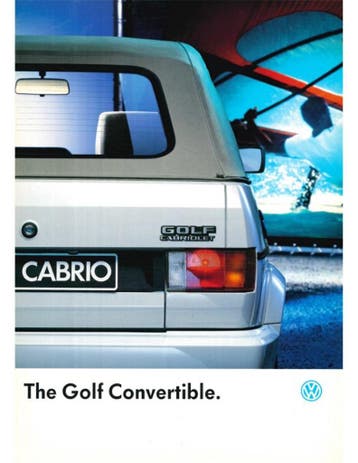 1991 VOLKSWAGEN GOLF CABRIOLET BROCHURE ENGELS, Nieuw, Volkswagen, Author