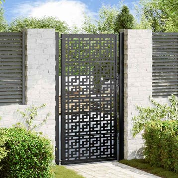 vidaXL Poort met kruisontwerp 100x175 cm staal zwart, Verzenden, Nieuw