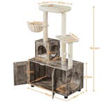 2dekans | Yaheetech Kattenmeubel 2-in-1 Krabpaal En, Dieren en Toebehoren, Ophalen of Verzenden, Zo goed als nieuw