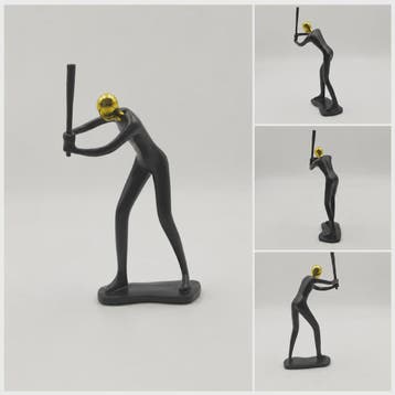 Moderne Mens Sculptuur met Gouden Hoofd - Decoratieve Figuur, Verzenden, Nieuw