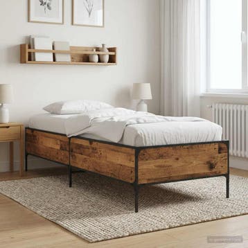 vidaXL Bedframe Oud hout 80 x 200 cm Bewerkt hout, Verzenden, Nieuw, Bruin, Hout