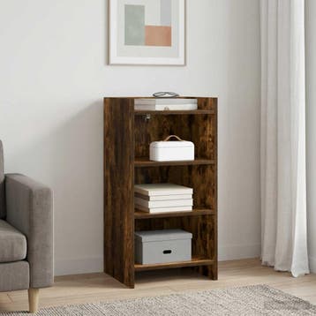 vidaXL Dressoir Gerookt eiken 40 x 36 x 80 cm Bewerkt hout, Verzenden, Nieuw, Overige houtsoorten, Minder dan 50 cm