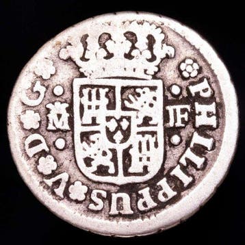 Spanje. Felipe V. 1/2 Real Ceca de Madrid, 1738. Ensayador