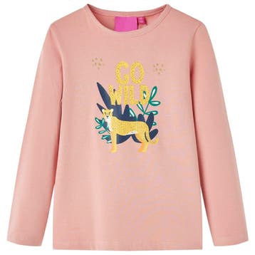 vidaXL Kindershirt met lange mouwen 128 lichtroze, Verzenden, Nieuw