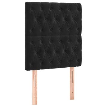 Bed Hoofdeind 80x88cm Zwart | Tweedekansje | OP=OP, Tweepersoons, 80 cm, Stof, Verstelbaar