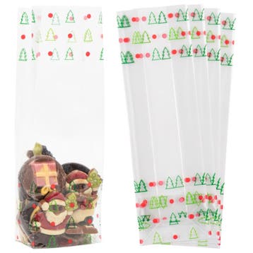 Fako Bijoux - Blokbodemzakjes Plastic Kerst - 80x50x250mm -, Verzenden, Nieuw