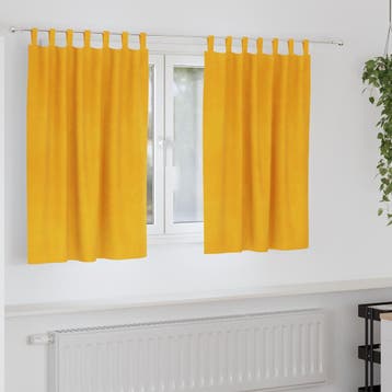 vidaXL Gordijnen 2 st Mosterdgeel 140 x 140 cm fluweel, Verzenden, Nieuw