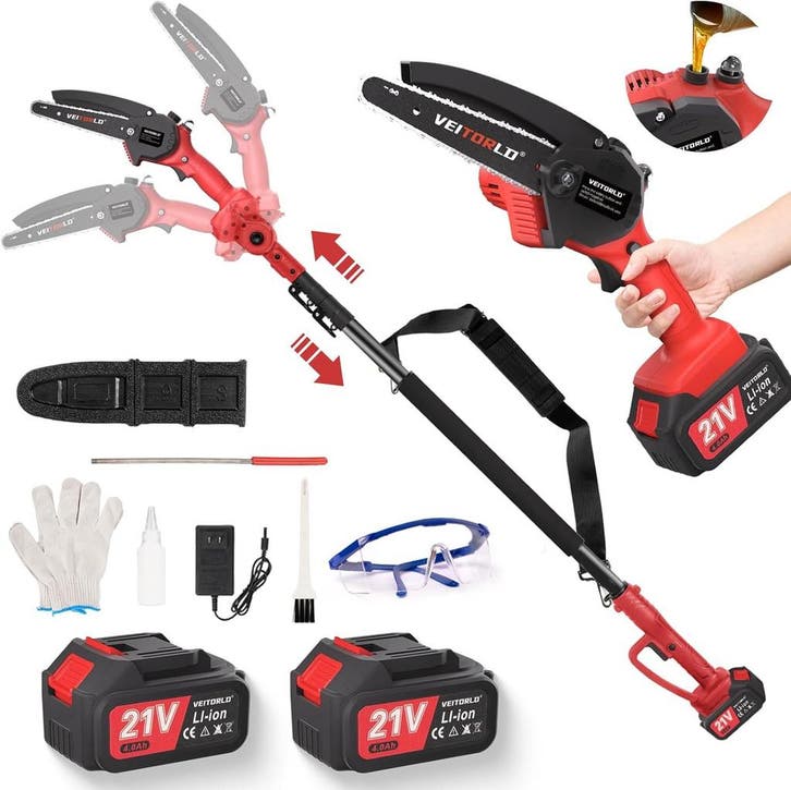 Kettingzaag Hoogsnoeier | 6 Accu 6000mAh | Tweedekansje..., Tuin en Terras, Bosmaaiers, Minder dan 10 cm, Accu, Nieuw, Ophalen of Verzenden