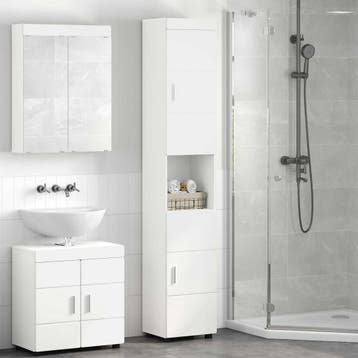 vidaXL Badkamerkastenset TULUM Wit 37 x 31,5 x 203 cm, Verzenden, Nieuw