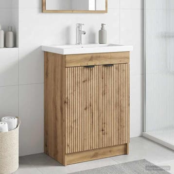 vidaXL Badkamer onder wastafel kast Artisanaal eiken, Verzenden, Nieuw