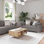 vidaXL Bank 2 pcs Taupe 219 x 80 x 82 cm Stof, Huis en Inrichting, Banken | Bankstellen, Verzenden, Nieuw, Stof, 200 tot 250 cm