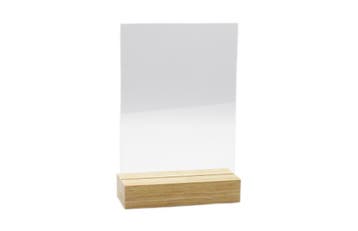 Kaarthouder A5 Plexi Met Bamboe Voet - Blank, Verzenden, Nieuw in verpakking, Etalage