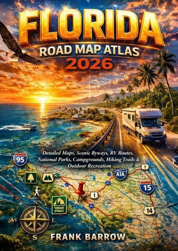 Florida Road Map Atlas 2026 | Frank Barrow | Nieuw, Boeken, Ophalen of Verzenden, Nieuw, Frank Barrow