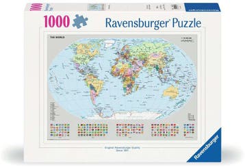 Staatkundige wereldkaart Puzzel (1000 stukjes) |, Hobby en Vrije tijd, Denksport en Puzzels, Verzenden, Nieuw