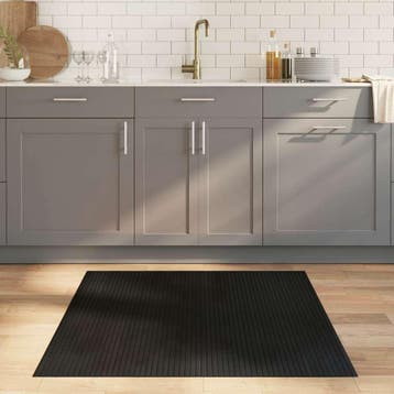 vidaXL Vloerkleed rechthoekig 100x100 cm bamboe zwart, Verzenden, Nieuw, Zwart