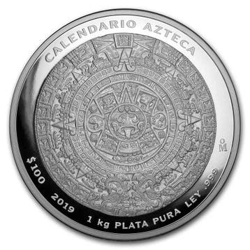 Azteken kalender 1 kg 2019 (500 oplage), Verzenden, Zuid-Amerika, Losse munt, Zilver