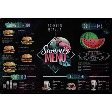 Wandbord - Premium Quality Summer Menu, Ophalen of Verzenden, Nieuw