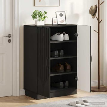 vidaXL Schoenenkast HOORN 59,5 x 39,5 x 87 cm Bewerkt hout, Verzenden, Nieuw