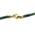 Smaragd kralenketting met gouden slot, Sieraden, Tassen en Uiterlijk, Kettingen, Gebruikt, Overige kleuren, Ophalen of Verzenden