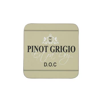 onderzetter wijn pinot grigio beige 10x10cm (6), Verzenden, Nieuw