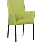 Leren eetkamerstoel Comfort met armleuning - Toledo Lime, Ophalen of Verzenden, Nieuw, Leer, Modern