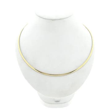 Bicolor gouden omega schakelcollier; Dancangelo (Ketting), Sieraden, Tassen en Uiterlijk, Ophalen of Verzenden, Gebruikt, Goud
