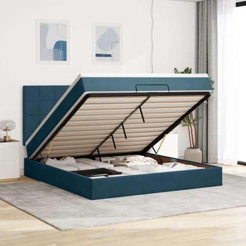 vidaXL Ottoman bed met matrassen 180x200cm fluweel, Eenpersoons, Nieuw, 80 cm, 200 cm