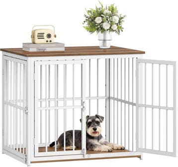 Fobyfurny Hondenbench Meubel, 80 cm Houten Hondenbench met 3, Verzenden, Zo goed als nieuw