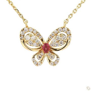 Hanger - 18 karaat Roségoud - 0.25ct. tw. Toermalijn -