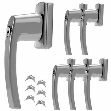 Raamsluiting met Slot 6 stuks Zilver (Raamsluitingen), Verzenden, Nieuw