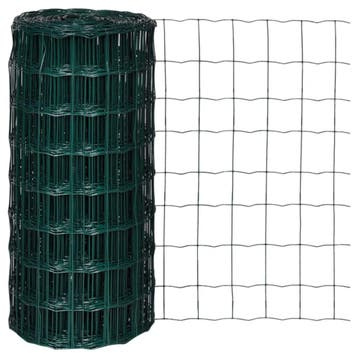 vidaXL Euro hek 10x0,8 m staal groen, Tuin en Terras, Verzenden, Nieuw, IJzer, Minder dan 1 meter