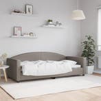 vidaXL Slaapbank 90x200 cm stof taupe, Huis en Inrichting, Slaapkamer | Bedden, 90 cm, Eenpersoons, Verzenden, Nieuw