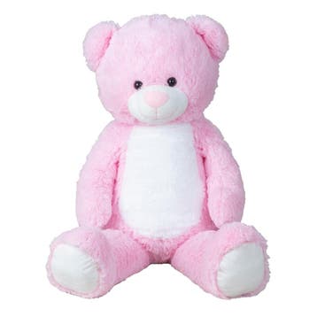 XL beer knuffel - zachte pluche - roze - 100 cm, Verzenden, Nieuw