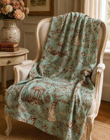 Prestigieus en exclusief toile de Jouy-stof met dubbele