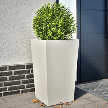 vidaXL Plantenbakken 2 st 45x45x75 cm staal wit, Verzenden, Nieuw, Metaal