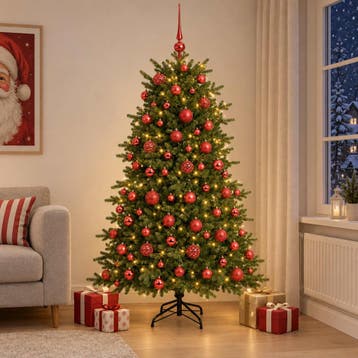 vidaXL Kunstkerstboom met kerstbal 180 cm 300 LEDs Warmwit, Verzenden, Nieuw