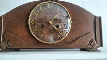 Kastklok - Art Deco - eiken- messing- Kienzle - 1920-1930 -