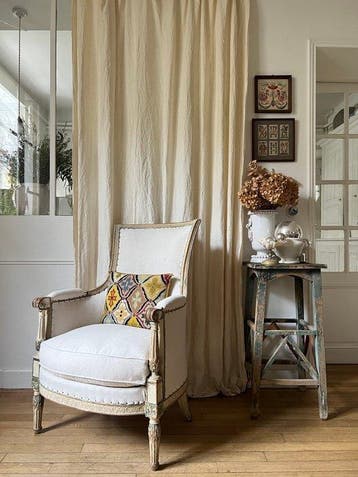 Fauteuil - Hout, Textiel - Bergère uit de tijd van Lodewijk